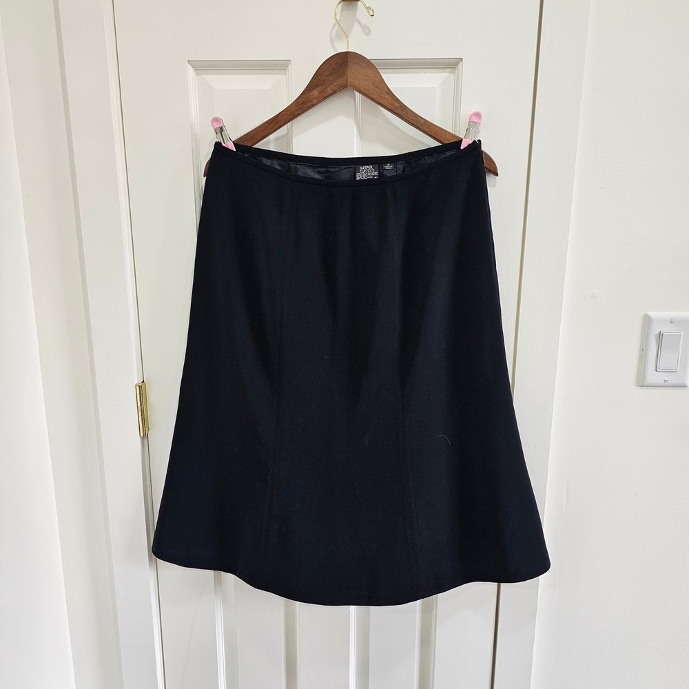 Kasper Classics Black A Line Midi Skirt Women's Size 10 Polyester Blend